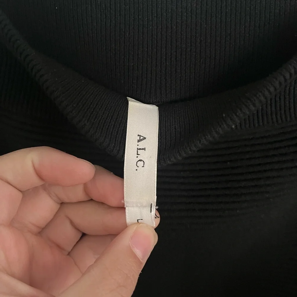 A.L.C Black Knit Ribbed Michael Skirt Size Large